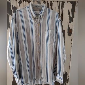 LARGE 100% HEAVYWEIGHT COTTON BUTTON DOWN By CACTUS